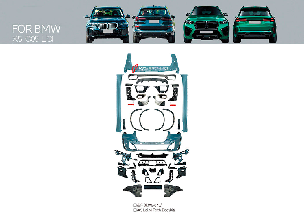 MP AERO KIT FOR BODY KIT FOR BMW X5 G05 LCI 2023+



Set includes:

Front Bumper

Front Grille
Side skirts
Fender Flares
Rear Bumper
Rear Diffuser

Tail Pipes

Material: Plastic PP

* Each part of this kit can be sent separately. Please contact us if you need a specific part.

Payment ►
Visa

Mastercard

PayPal with a credit card (add 4.4% at checkout)
Payoneer
Cryptocurrency
Shipment ►
By express DHL/UPS/TNT/FedEx
To the local international airport
Special line by air
Special line by the sea
To Europe and 