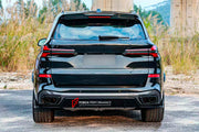 BODY KIT for BMW X5 G05 LCI FACELIFT 2023+

Set includes:

Front Lip
Front Bumper Trims
Front Grille
Side Mirror Covers
Side Fender Covers
Side Skirts
Roof Spoiler
Exhaust Tips
Rear Diffuser

Material: Plastic

Note: Professional installation is required.