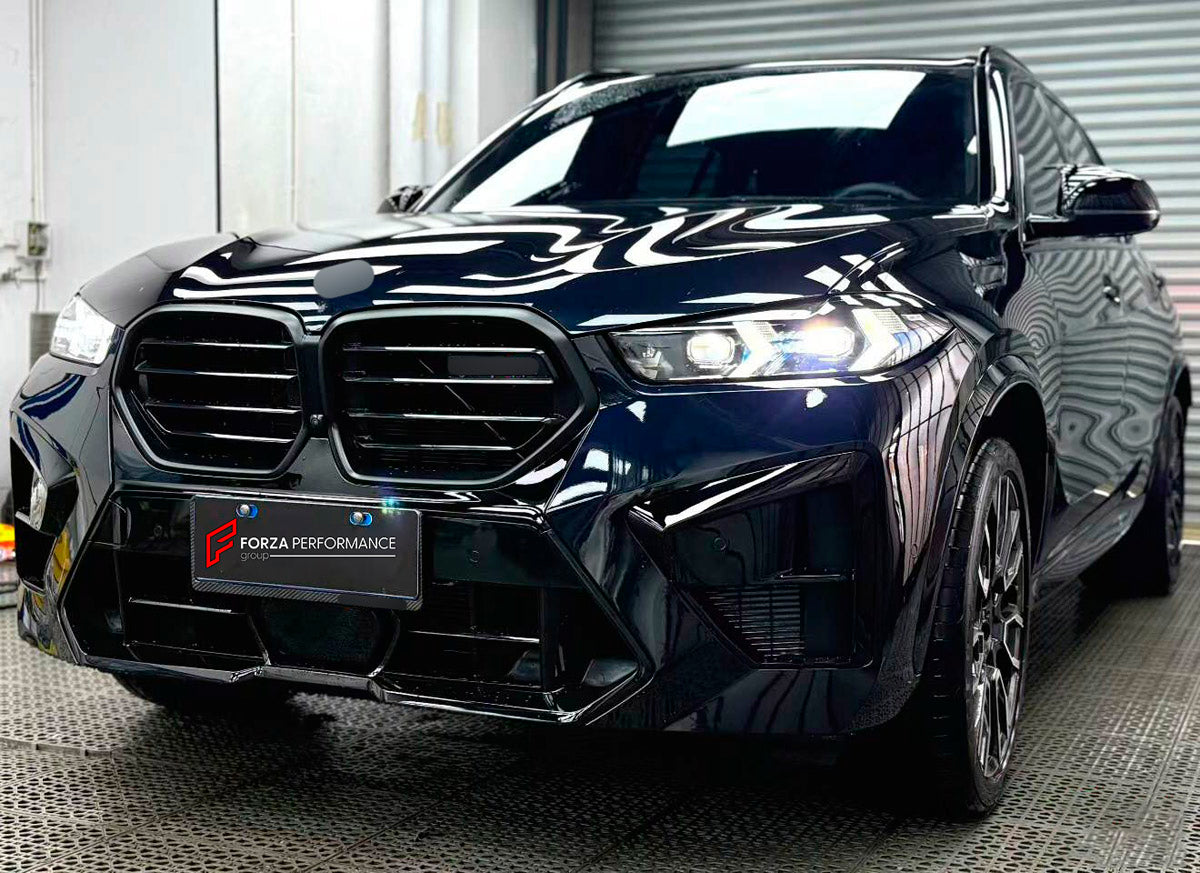 BODY KIT for BMW X5M F95 LCI 2023+
Set includes:

Front Lip
Front Bumper Assembly
Front Fender Flares
Rear Fender Flares
Rear Bumper Assembly
Rear Diffuser
Exhaust Tips
Material: Plastic

NOTE: Professional installation is required.
