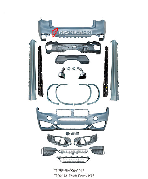BODY KIT for BMW X6 F16 2014 - 2019 M-TECH STYLE

Set includes:

Front Bumper

Side Skirts
Rear Bumper
Rear Diffuser
Exhaust Tips

Each part of this kit can be sent separately. Please contact us if you need a specific part.

Material: Plastic

NOTE:&nbsp;Professional installation is required

Payment ►
Visa

Mastercard

PayPal with a credit card (add 4.4% at checkout)
Payoneer
Cryptocurrency
Shipment ►
By express DHL/UPS/TNT/FedEx
To the local international airport
Special line by air
Special line by the se