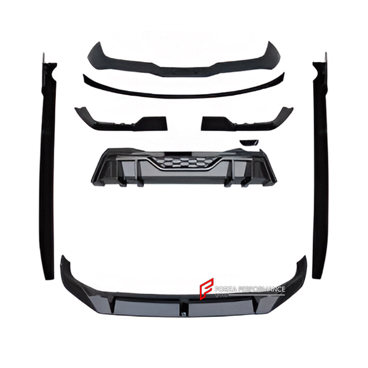 BODY KIT for BMW X7 G07 LCI 2022+
Set includes:

Front Lip
Side Skirts
Roof Spoiler
Rear Diffuser
Material: Plastic

NOTE: Professional installation is required.