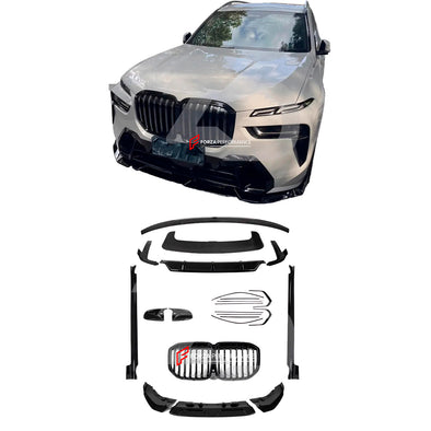 BODY KIT for BMW X7 G07 M60i LCI 2023

Set includes:

Front Lip
Front Grille
Mirror Covers
Side Skirts
Rear Diffuser
Rear Spoiler
Roof Spoiler
Material: Plastic

NOTE: Professional installation is required.

Contact us for pricing

Payment ►
Visa
Master Card
PayPal (Pay via PayPal add 4,4%)
Cryptocurrency
Shipment ►
By express DHL/UPS/TNT/FedEx
To the local international airport
Special line by air
Special line by the sea
To Europe and the UK by train
When purchase please tell us which one you want