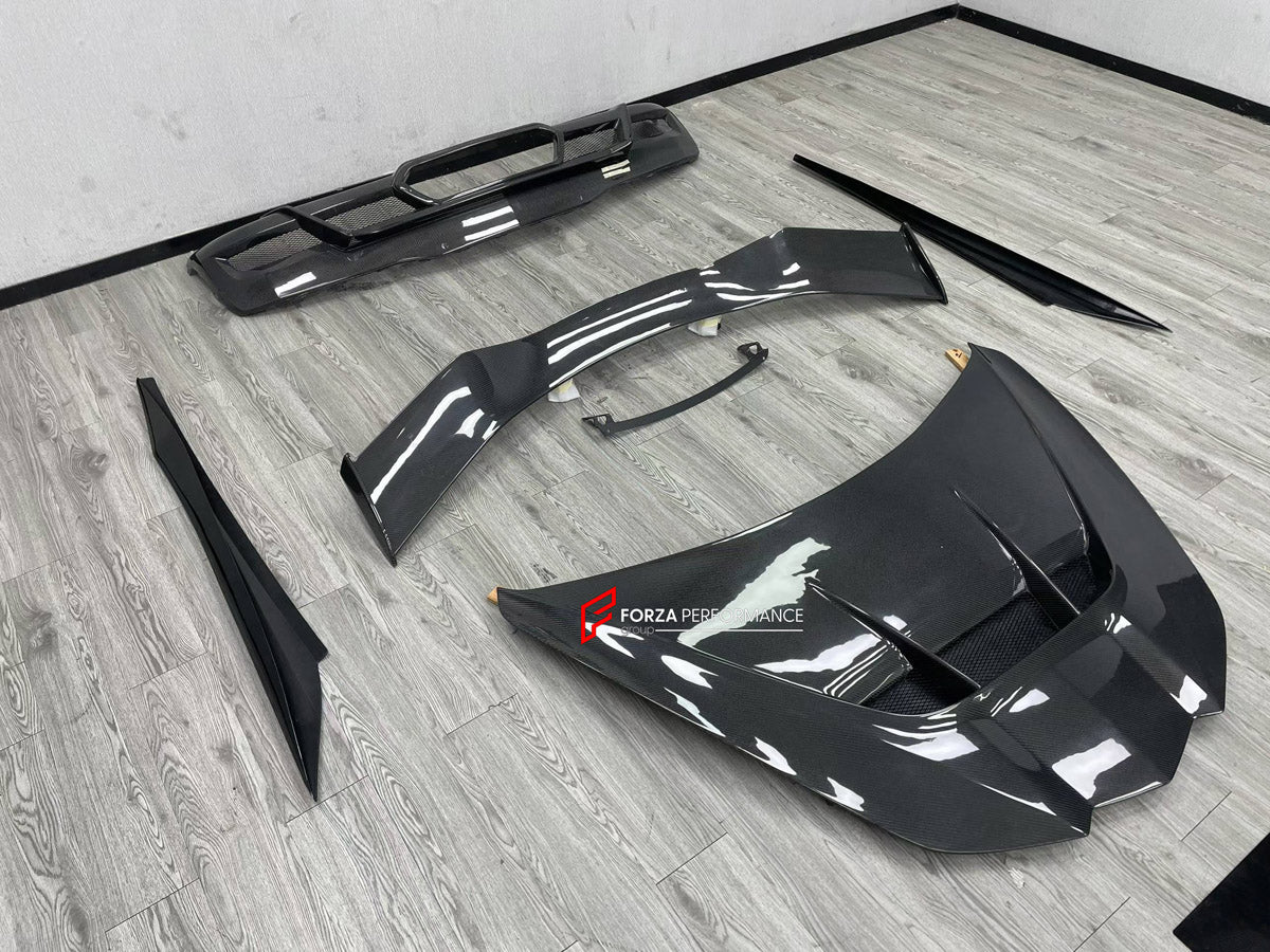 BODY KIT for CHEVROLET CORVETTE C8 2020+

Set includes:
Front Lip
Hood Bonnet
Side Skirts
Rear Spoiler Wing
Rear Diffuser

Material: Plastic

NOTE: Professional installation is required.