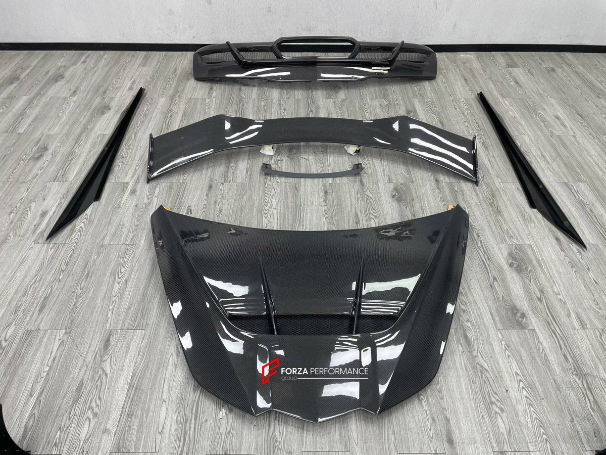 BODY KIT for CHEVROLET CORVETTE C8 2020+

Set includes:
Front Lip
Hood Bonnet
Side Skirts
Rear Spoiler Wing
Rear Diffuser

Material: Plastic

NOTE: Professional installation is required.