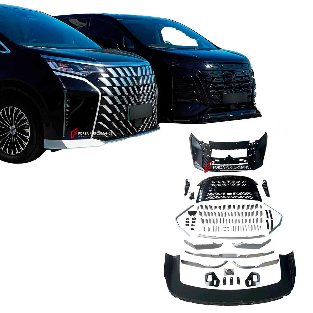 BODY KIT for DENZA D9 2025+

Set includes:

Front Bumper Assembly

Material: Plastic

NOTE: Professional installation is required.