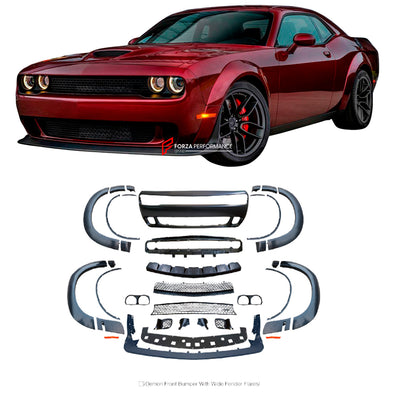 BODY KIT for DODGE CHALLENGER 2015-2020

Set includes:

Front Bumper Assembly
Wide Fender Flares

Note: Professional installation is required.

Payment ►
Visa
Mastercard
PayPal with a credit card (add 4.4% at checkout)
Payoneer
Cryptocurrency
Shipment ►
By express DHL/UPS/TNT/FedEx
To the local international airport
Special line by air
Special line by the sea
To Europe and the UK by train


Please let us know which shipping option you prefer.