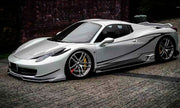 BODY KIT for FERRARI 458 ITALIA SPIDER 2010 - 2016

Set includes:

Front Bumper
Front lip
Side Skirts
Rear Spoiler
Carbon Rear diffuser&nbsp;

Material: Plastic&nbsp;and carbon fiber

NOTE: Professional installation is required