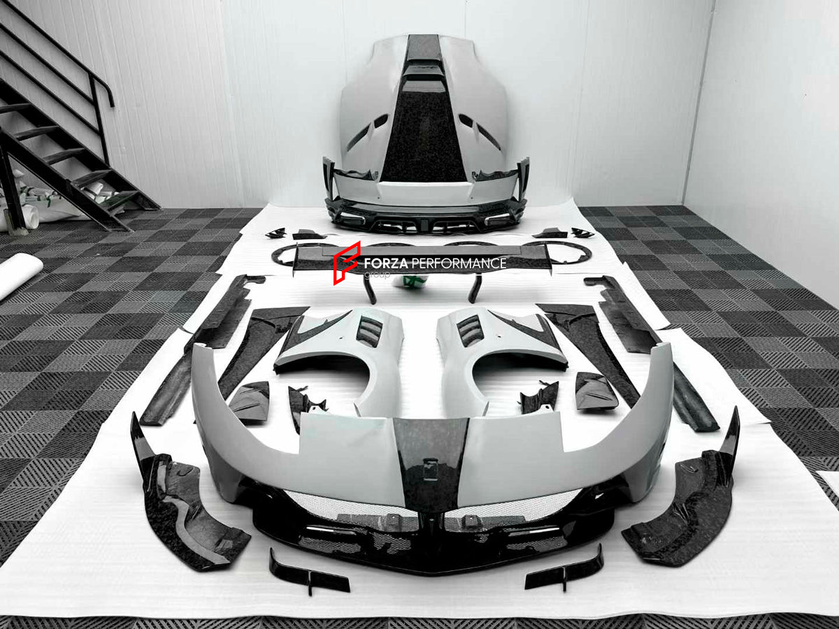 CARBON BODY KIT for FERRARI 812 2017+
Set includes:
Front Bumper
Hood
Fender Flares
Side Skirts
Rear Bumper
Rear Wing Spoiler
Production time: 20 days
Material: Carbon Fiber + Fiberglass
NOTE: Professional installation is required.
Contact us for pricing
Payment ►
Visa
Mastercard
PayPal with a credit card (add 4.4% at checkout)
Payoneer
Cryptocurrency
Shipment ►
By express DHL/UPS/TNT/FedEx
To the local international airport
Special line by air
Special line by the sea
To Europe and the UK by trai