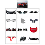 BODY KIT for Ferrari F8
Set includes:

Front Bumper Assembly
Front Grille
Fenders
Hood Bonnet
Rear Bumper Assembly
Material: Plastic

NOTE: Professional installation is required.