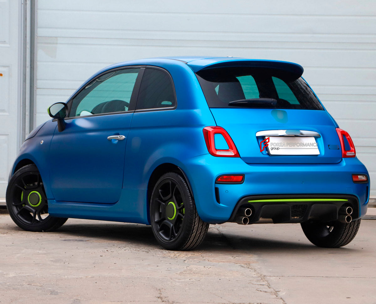BODY KIT for Fiat 500 2015+
Set includes:

Front Bumper Assembly
Side Skirts
Rear Diffuser
Rear Bumper
Material: Plastic

NOTE: Professional installation is required.