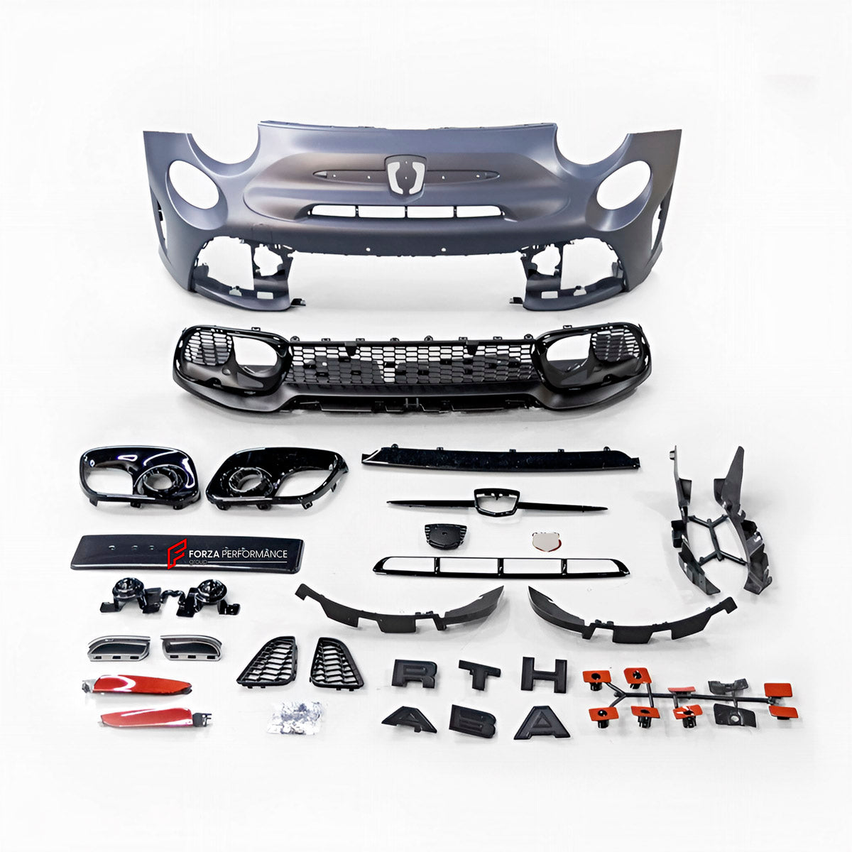 BODY KIT for Fiat 500 2015+
Set includes:

Front Bumper Assembly
Side Skirts
Rear Diffuser
Rear Bumper
Material: Plastic

NOTE: Professional installation is required.