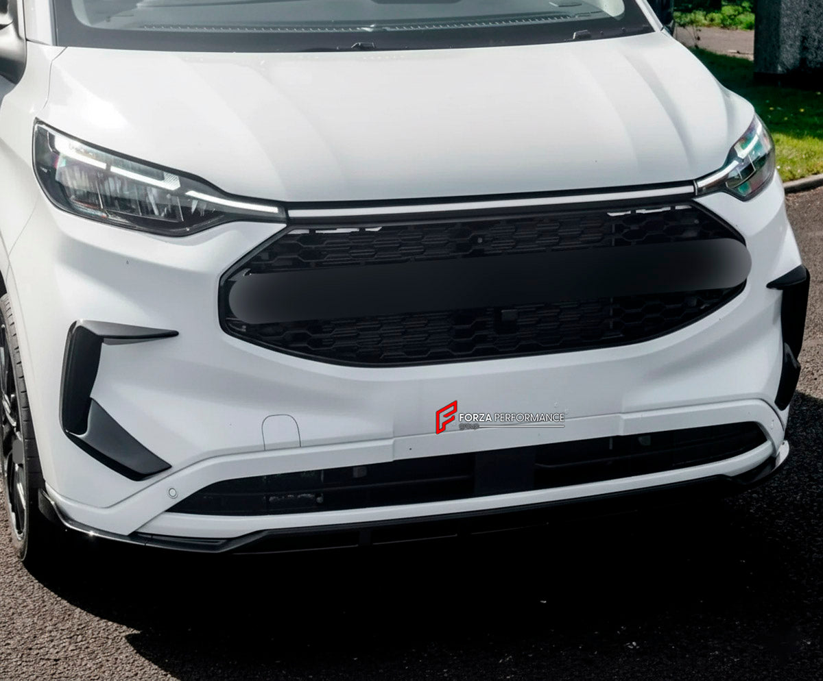 BODY KIT for Ford Ford Transit Custom II 2 2023+
Set includes:

Front Grille
Front Bumper Vents
Front Bumper LED Light
Lower Bumper Grille
Material: Plastic

NOTE: Professional installation is required.