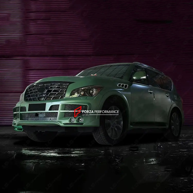 BODY KIT for INFINITI Q56 2012 - 2016  Set includes:   Front Bumper with Headlights Front Grille Rear Bumper with Taillights Exhaust Tips