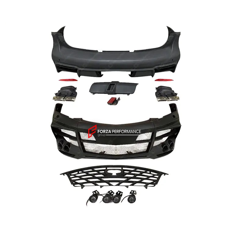 BODY KIT for INFINITI Q56 2012 - 2016  Set includes:   Front Bumper with Headlights Front Grille Rear Bumper with Taillights Exhaust Tips