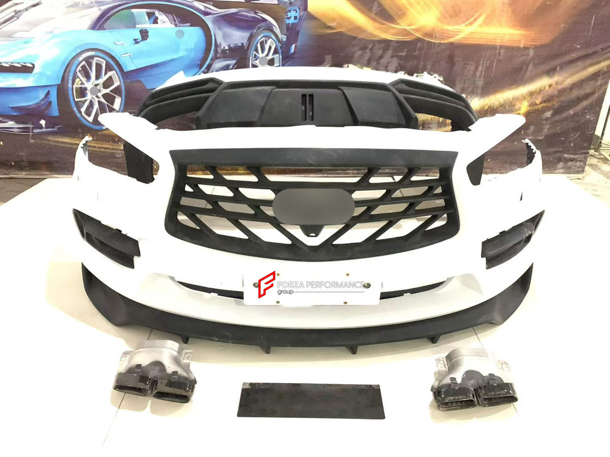 BODY KIT for INFINITI QX60 L50 FACELIFT 2016 - 2021 FORZA PERFORMANCE custom fit Larte Design Style

Set includes:
Front Lip
Front Bumper Assembly
Front Grille
Rear Bumper Assembly
Rear Diffuser
Exhaust Tips

Material: Plastic

NOTE: Professional installation is required.