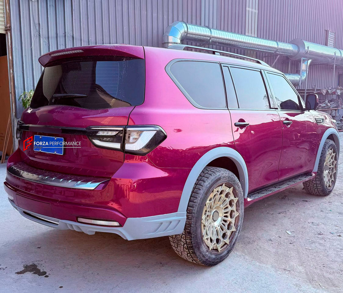 BODY KIT for Infiniti QX80 Z62 Facelift 2018 - 2024
Set includes:

Front Lip
Front Fender Flares
Rear Fender Flares
Rear Diffuser
Material: Plastic

NOTE: Professional installation is required.