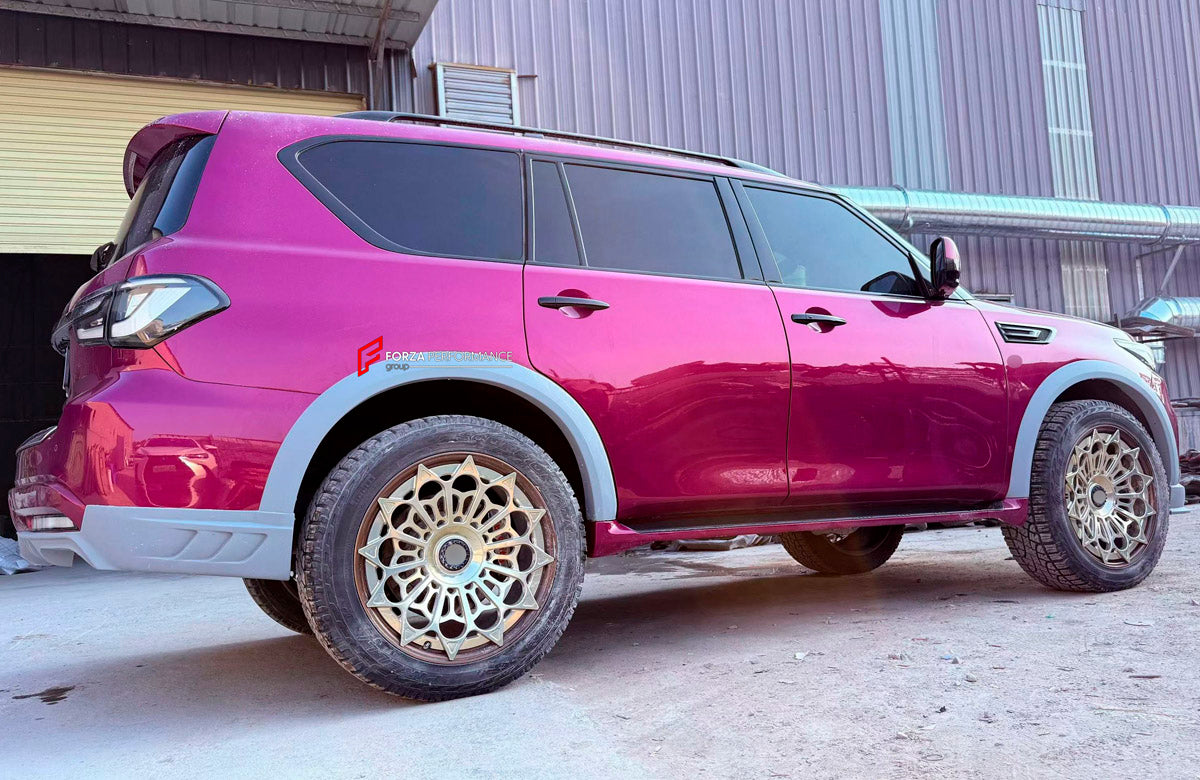 BODY KIT for Infiniti QX80 Z62 Facelift 2018 - 2024
Set includes:

Front Lip
Front Fender Flares
Rear Fender Flares
Rear Diffuser
Material: Plastic

NOTE: Professional installation is required.