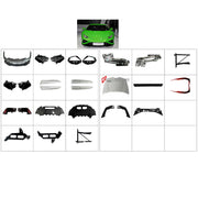 BODY KIT for Lamborghini Huracan Evo
Set includes:

Front Bumper Assembly
Hood Bonnet
Fenders
Rear Bumper Assembly
Material: Plastic

NOTE: Professional installation is required.