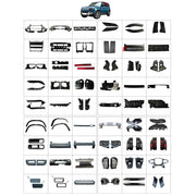 BODY KIT for Land Rover Defender 90 110 2020+
Set includes:

Front Bumper Assembly
Front Bumper Vents
Front Grille
Front Headlights
Hood Bonnet Air Vents
Steering Wheel Trim
Front Fenders
A-Pillar Covers
E-Pillar Covers
Rear Fenders
Rear Tail Light
Tail Lights
Rear Bumper Assembly
Material: Plastic

NOTE: Professional installation is required.