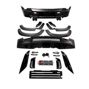 BODY KIT for Land Rover Defender 90 110 2021+
Set includes:

Front Bumper Assembly
Front Fender Flares
Rear Fender Flares
Rear Bumper Assembly
Exhaust Tips
Material: Plastic

NOTE: Professional installation is required.