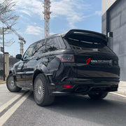 BODY KIT for LAND ROVER RANGE ROVER SPORT L494 2014 - 2022 FORZA PERFORMANCE custom fit SVR Style

Set includes:
Front Lip
Front Bumper Canards
Hood Bonnet
D-Pillar Covers
Roof Spoiler
Rear Bumper Fins
Rear Diffuser

Material: Plastic

NOTE: Professional installation is required.