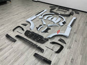 BODY KIT for LAND ROVER RANGE ROVER SPORT SVR L494 FACELIFT 2017 - 2022 FORZA PERFORMANCE custom fit Mansory Style

Set includes:
Front Bumper Air Vent Covers
Front Grille
Side Fender Vents
Fender Flares
Side Skirts
Roof Spoiler
Rear Window Air Vent Trims
Rear Bumper Fins
Rear Diffuser

Material: Plastic

NOTE: Professional installation is required.