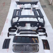 BODY KIT for Land Rover Range Rover Vogue 2013 - 2017
Set includes:

Front Lip
Front Bumper Assembly
Front Grille
Side Skirts
Rear Bumper Assembly
Rear Diffuser
Exhaust Tips
Material: Plastic

NOTE: Professional installation is required.