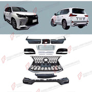 BODY KIT for LEXUS LX570 J200 FACELIFT 2015 - 2023 FORZA PERFORMANCE custom fit TRD Style
Set includes:

Front Bumper
Front Grille
Side Mirror Covers
License Plate
Rear Diffuser
Material: Plastic

NOTE: Professional installation is required.
