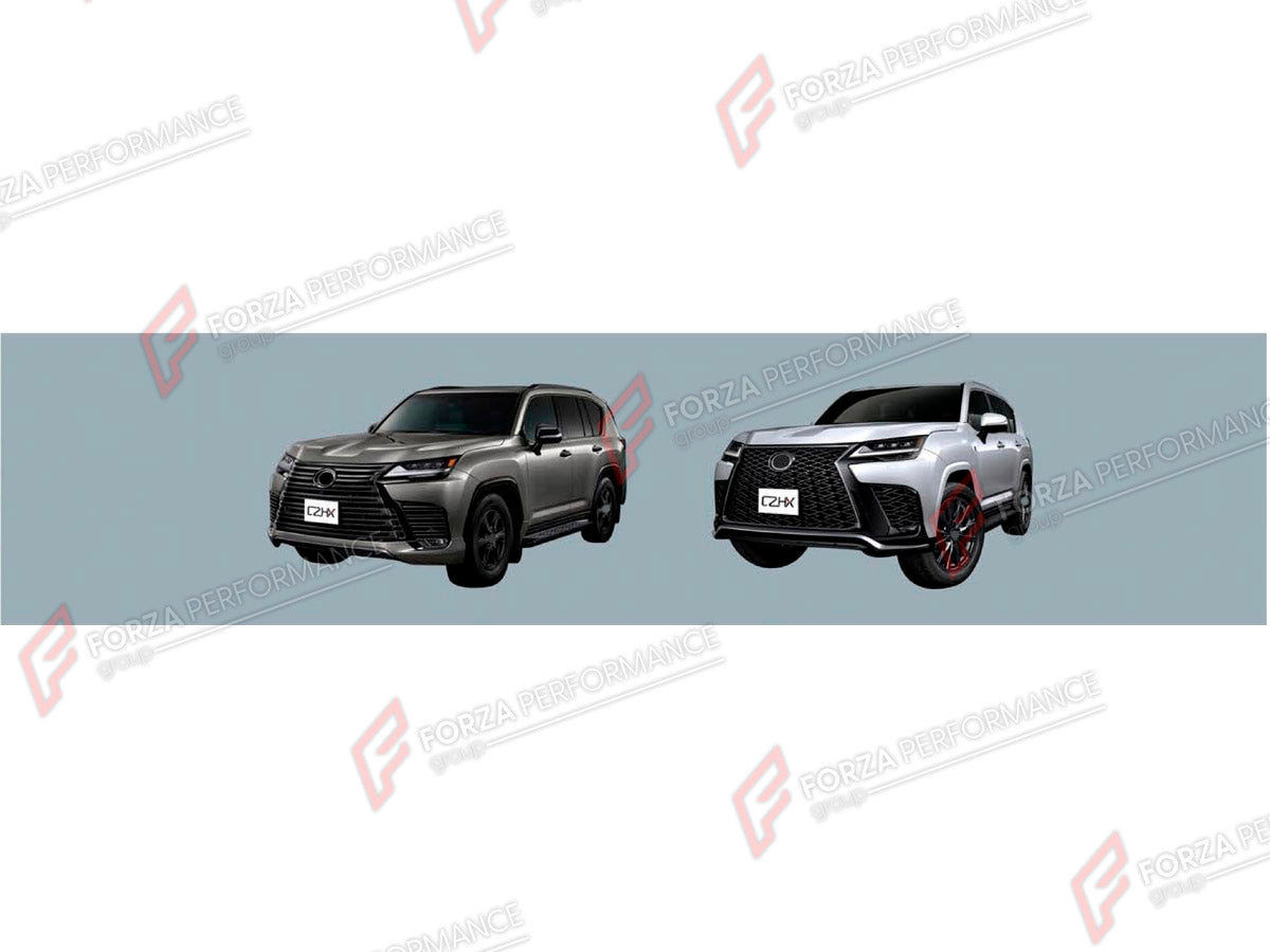 BODY KIT for LEXUS LX600 J300 2021+ FORZA PERFORMANCE custom fit Sport Style
Set includes:

Front Lip
Front Bumper Assembly
Rear Bumper Assembly
Material: Plastic

NOTE: Professional installation is required.