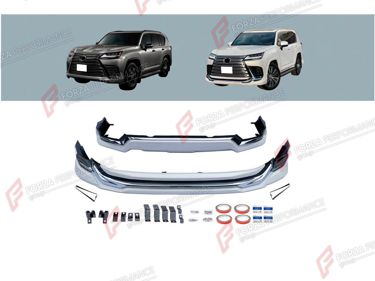 BODY KIT for LEXUS LX600 J300 2021+ FORZA PERFORMANCE custom fit M Style
Set includes:

Front Bumper
Rear Diffuser
Material: Plastic

NOTE: Professional installation is required.
