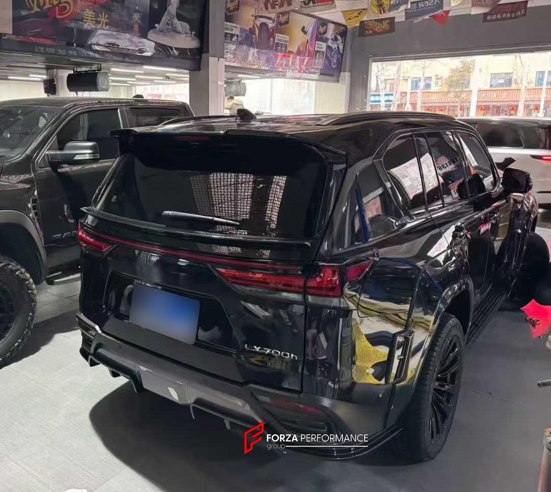 BODY KIT for LEXUS LX600 J300 2022+

Set includes:

Front Lip
Front Fender Flares
Rear Fender Flares
Rear Diffuser

Material: Plastic

Note: Professional installation is required.