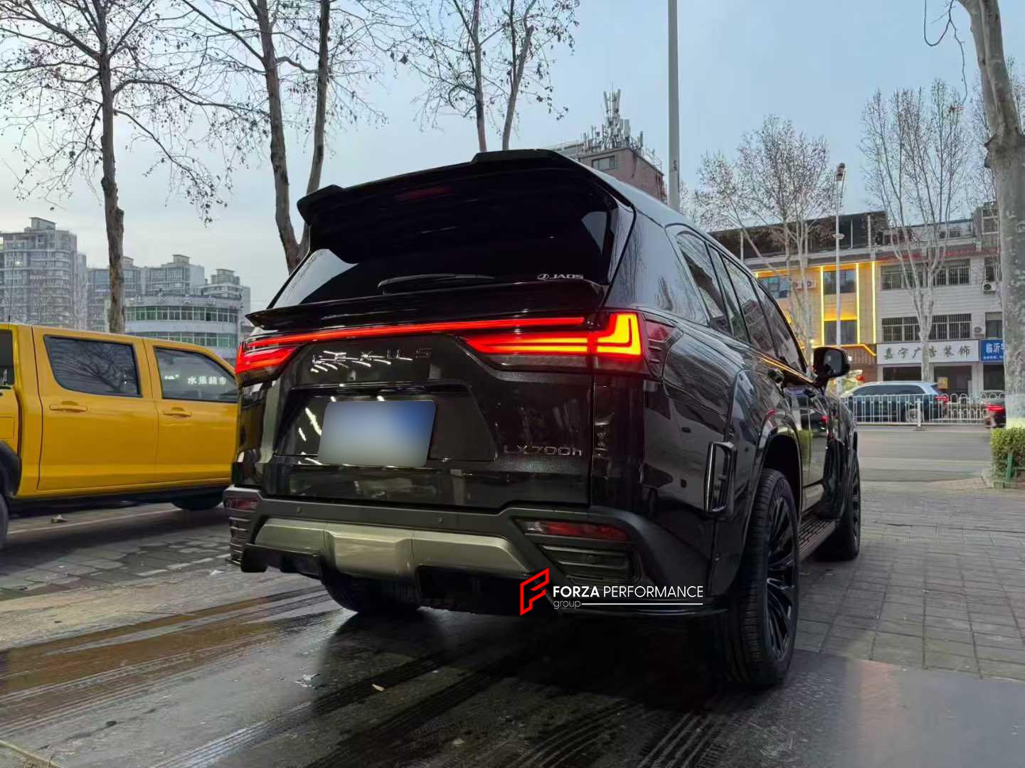 BODY KIT for LEXUS LX600 J300 2022+

Set includes:

Front Lip
Front Fender Flares
Rear Fender Flares
Rear Diffuser

Material: Plastic

Note: Professional installation is required.