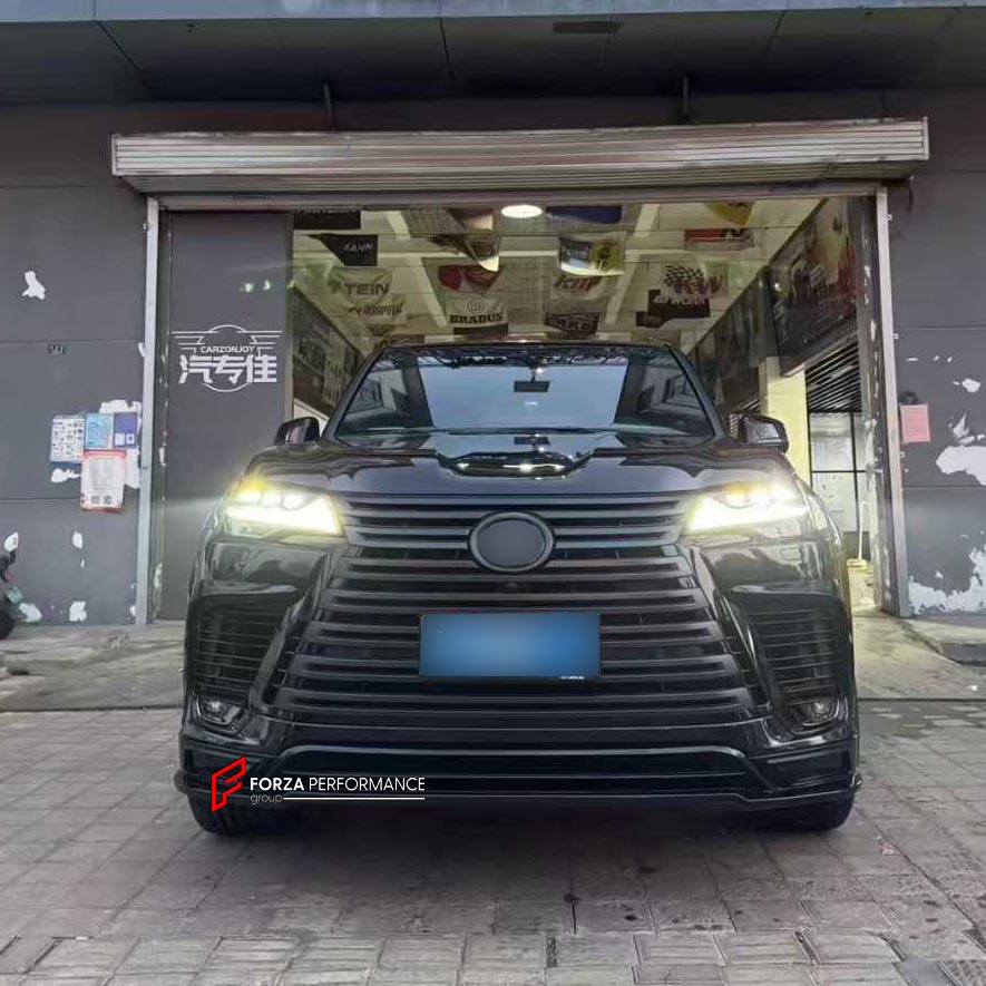 BODY KIT for LEXUS LX600 J300 2022+

Set includes:

Front Lip
Front Fender Flares
Rear Fender Flares
Rear Diffuser

Material: Plastic

Note: Professional installation is required.