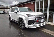 BODY KIT for LEXUS LX600 LX700 J300 2021+ FORZA PERFORMANCE custom fit WALD Style

Set includes:
Front Lip
Front Bumper Air Vent Covers
Fender Flares
Roof Spoiler
Ducktail Spoiler
Rear Diffuser

Material: Plastic

NOTE: Professional installation is required.