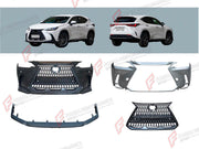 BODY KIT for LEXUS NX350 2021+ FORZA PERFORMANCE custom fit OEM Style

Set includes:
Front Lip
Front Bumper Assembly
Front Grille

Material: Plastic

NOTE: Professional installation is required.