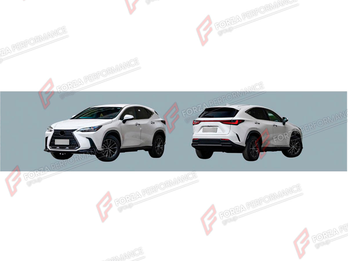 BODY KIT for LEXUS NX350 2021+ FORZA PERFORMANCE custom fit OEM Style

Set includes:
Front Lip
Front Bumper Assembly
Front Grille

Material: Plastic

NOTE: Professional installation is required.