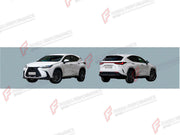 BODY KIT for LEXUS NX350 2021+ FORZA PERFORMANCE custom fit OEM Style

Set includes:
Front Lip
Front Bumper Assembly
Front Grille

Material: Plastic

NOTE: Professional installation is required.