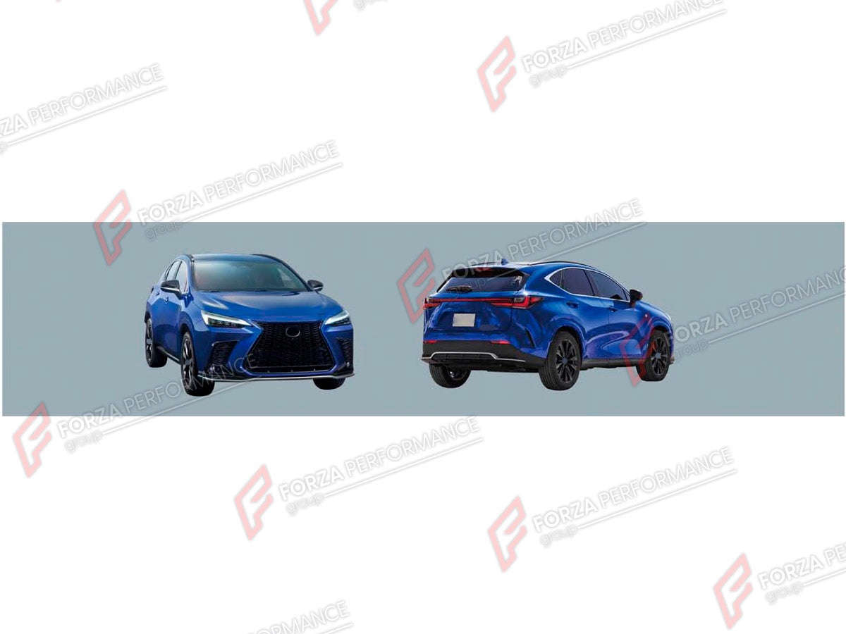 BODY KIT for LEXUS NX350 2021+ FORZA PERFORMANCE custom fit F-Sport Style
Set includes:

Front Lip
Front Bumper Assembly
Front Grille
Material: Plastic

NOTE: Professional installation is required.