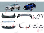 BODY KIT for LEXUS RX450 AL20 FACELIFT 2019 - 2023 FORZA PERFORMANCE custom fit F-Sport Style

Set includes:
Front Fender Flares
Rear Fender Flares
Rear Bumper Assembly

Material: Plastic

NOTE: Professional installation is required.