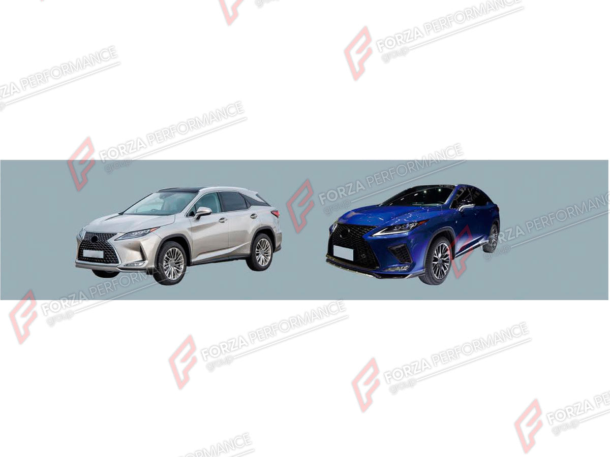BODY KIT for LEXUS RX450 AL20 FACELIFT 2019 - 2023 FORZA PERFORMANCE custom fit F-Sport Style

Set includes:
Front Fender Flares
Rear Fender Flares
Rear Bumper Assembly

Material: Plastic

NOTE: Professional installation is required.