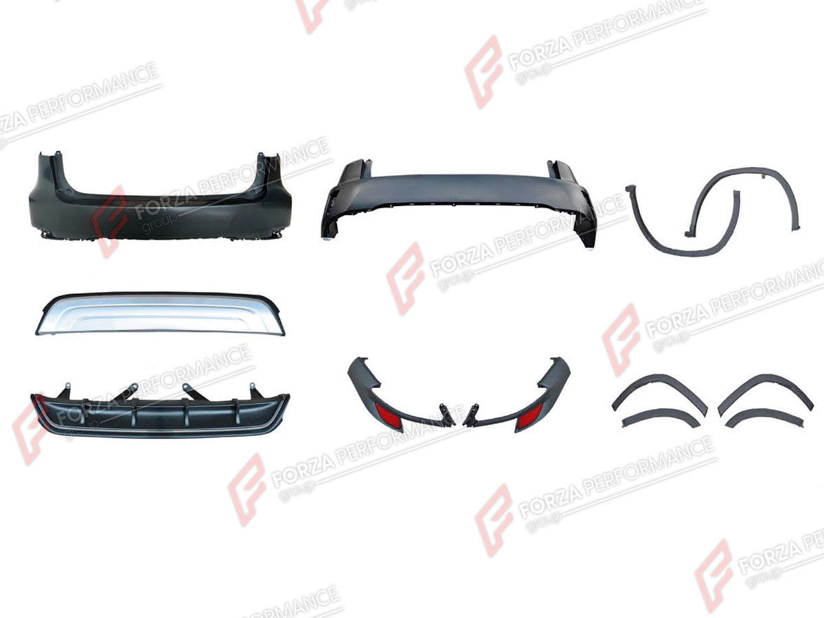 BODY KIT for LEXUS RX450 AL20 FACELIFT 2019 - 2023 FORZA PERFORMANCE custom fit F-Sport Style

Set includes:
Front Fender Flares
Rear Fender Flares
Rear Bumper Assembly

Material: Plastic

NOTE: Professional installation is required.
