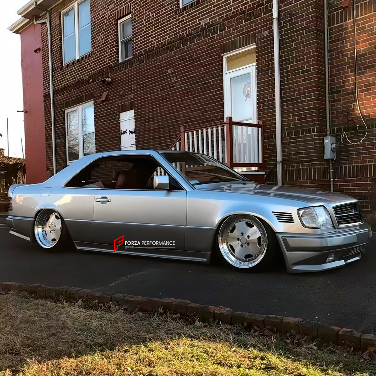 BODY KIT for Mercedes Benz E CLASS W124 1995+
Set includes:

Front Bumper
Front Fenders
Side Skirts
Side Moldings
Rear Fenders
Rear Bumper
Material: Plastic

NOTE: Professional installation is required.