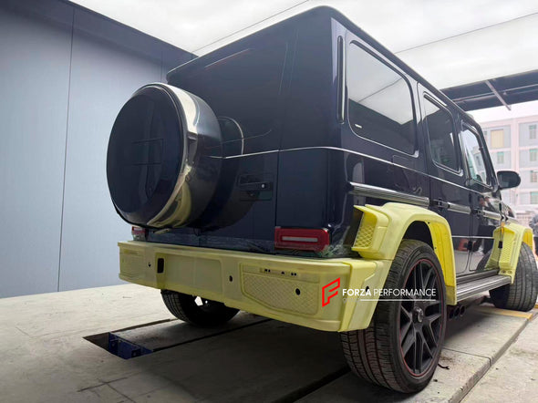 CARBON BODY KIT for MERCEDES-BENZ G-CLASS G63 W465 2024+

Set includes:

Front Bumper Assembly
Front Grille
Hood / Bonnet
Front Fenders
Rear Spoiler
Rear Fender Flares
Rear Bumper

Material: Carbon Fiber

NOTE: Professional installation is required.

Contact us for pricing