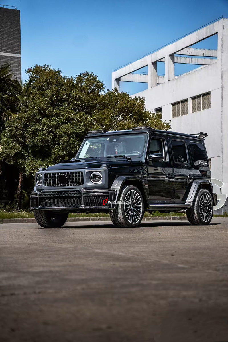 CARBON BODY KIT for MERCEDES-BENZ G-CLASS G63 W465 2024+


Set includes:

Front Bumper Assembly

Hood / Bonnet
Roof LED DRL Bar
Fender Flares
Rear Spoiler

Rear Bumper 


Material: Carbon Fiber

NOTE: Professional installation is required.