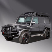 BODY KIT for MERCEDES-BENZ G-CLASS W463 G55 2008 - 2018 FORZA PERFORMANCE custom fit Retro Off-road
Set includes:

Front Lip
Front Grille
Hood Bonnet
Front Fender Flares
Roof Light Bar
Roof Rack Bar Luggage
Hard Sided Roof Top Tent
Side Snorkels
Body Side Door Moldings
Side Skirts
Rear Fender Flares
Material: Plastic

NOTE: Professional installation is required.