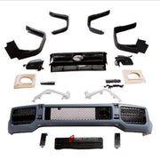 BODY KIT for MERCEDES-BENZ G-CLASS W463 G63 2008 - 2018 FORZA PERFORMANCE custom fit TI
Set includes:

Front Bumper Assembly
Front Grille
Front Fender Flares
Rear Fender Flares
Material: Plastic

NOTE: Professional installation is required.