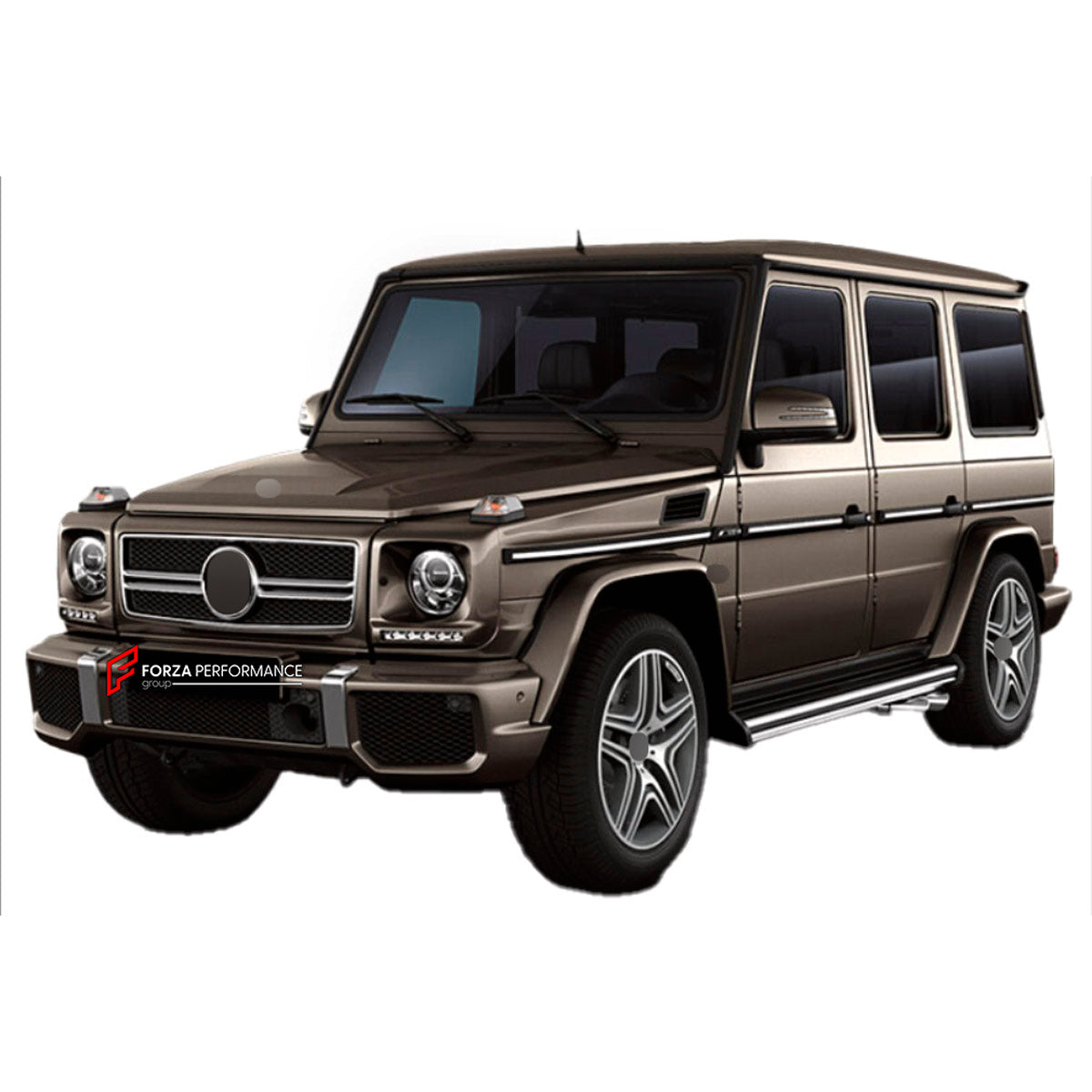 BODY KIT for MERCEDES-BENZ G-CLASS W463 G63 2008 - 2018 FORZA PERFORMANCE custom fit TI
Set includes:

Front Bumper Assembly
Front Grille
Front Fender Flares
Rear Fender Flares
Material: Plastic

NOTE: Professional installation is required.