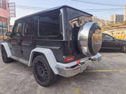 BODY KIT for MERCEDES-BENZ G-CLASS W464 W465 G500 2018+ FORZA PERFORMANCE Vintage Style
Set includes:

Front Bumper Assembly
Front Grille
Front Bumper Bull Bar
Headlight Covers
Fender Flares
Rear Bumper Assembly
Forged Wheels Rims
Material: Plastic

NOTE: Professional installation is required.