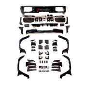 BODY KIT for Mercedes Benz G Class W465 G63 G500 2024+
Set includes:

Front Lip
Front Bumper Assembly
Front Grille
License Plate
Hood Bonnet
Front Fenders
Side Mirror Covers
Roof Light Bar
Rear Fenders
Roof Spoiler
Rear Diffuser
Rear Bumper Assembly
Material: Plastic

NOTE: Professional installation is required.
