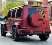 BODY KIT for Mercedes Benz G Class W465 G63 G500 2024+
Set includes:

Front Lip
Front Bumper Assembly
Front Grille
License Plate
Hood Bonnet
Front Fenders
Side Mirror Covers
Roof Light Bar
Rear Fenders
Roof Spoiler
Rear Diffuser
Rear Bumper Assembly
Material: Plastic

NOTE: Professional installation is required.